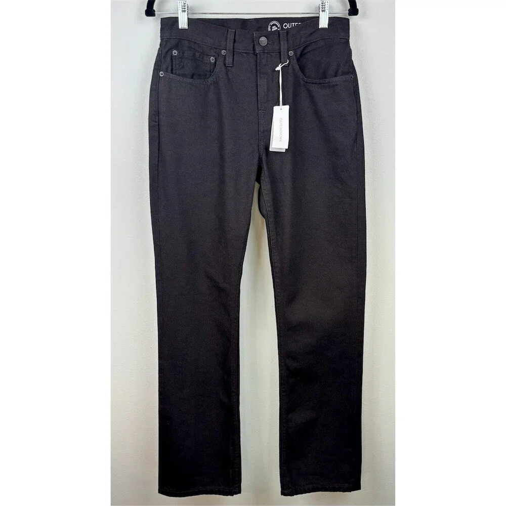 Outerknown SEA The Dunes Straight Pitch Black 5-Pocket Button Fly Jeans